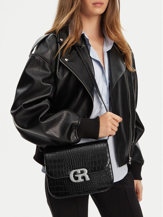 GINO ROSSI Kabelka Gino Rossi CEO-LINA-KQ44-CROCCO Čierna
