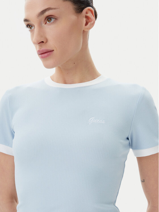 Guess Guess Футболка V5GP08 KCRN2 Блакитний Regular Fit
