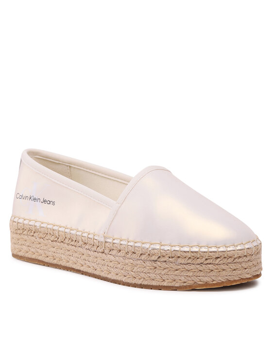 Calvin Klein Jeans Espadryle Calvin Klein Jeans Espadrille Flatform Ny Pearl YW0YW01241 Écru