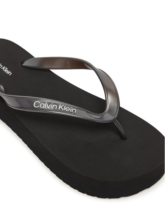 Calvin Klein Japonki Calvin Klein Flatform Flip Flop Met Tpu HW0HW03120 Czarny