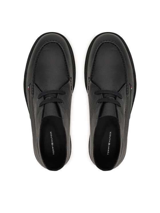 Tommy Hilfiger Cipele Tommy Hilfiger Hilfiger Stitchdown Tbl Lth Chuk FM0FM05743 Crna