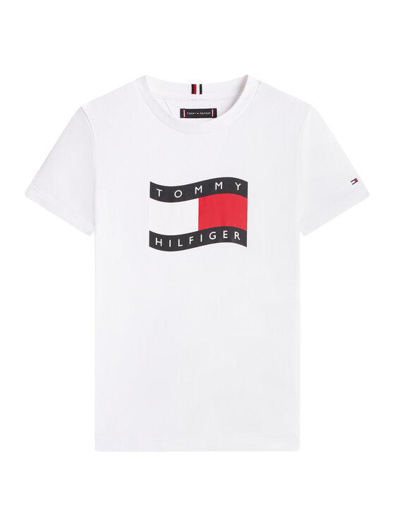 Tommy Hilfiger Tommy Hilfiger Camiseta Wavy Flag KB0KB10275 Blanco Regular Fit