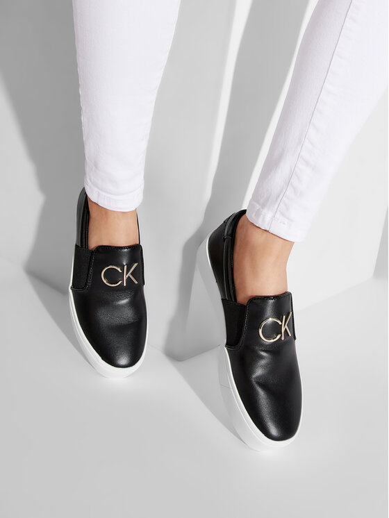 Calvin Klein Zapatillas de tenis Calvin Klein Flatform Slip On W/hdw HW0HW00652 Negro