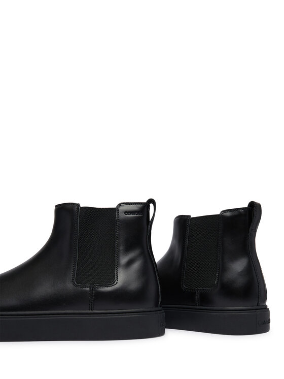 Calvin Klein Členková obuv s elastickým prvkom Calvin Klein Hybrid Clean Chelsea Wax Lth HM0HM02253 Čierna