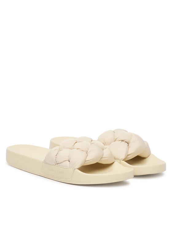 Tommy Jeans Şlapi Tommy Jeans Tjw Braided Slides EN0EN02975 Écru