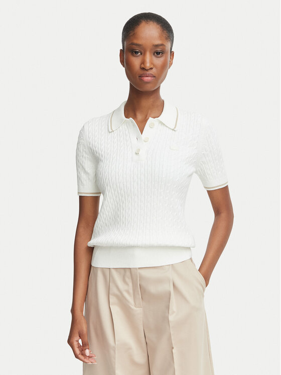 Lacoste Lacoste Polo AF0972 Crema Slim Fit