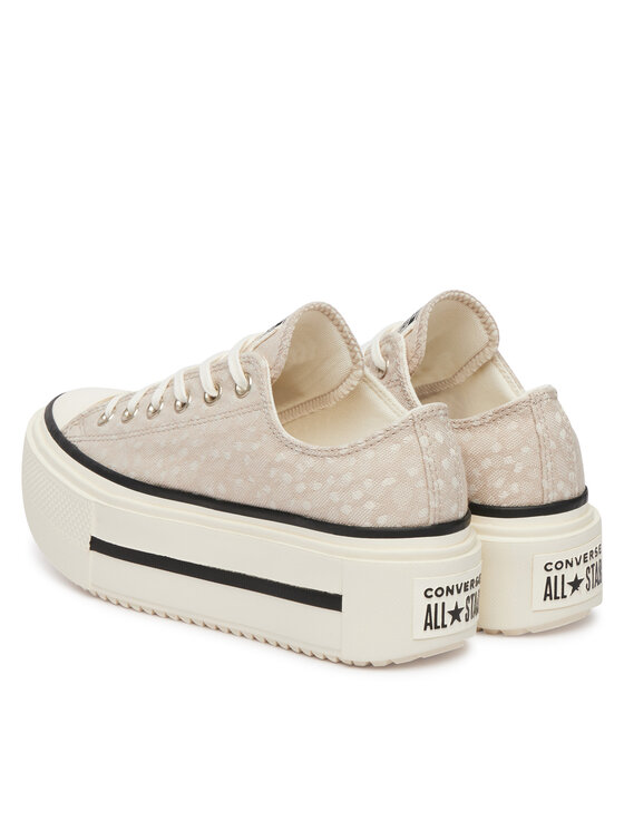 Converse Kedas Converse Chuck Taylor All Star Lift Double Stack Platform Deer A17884C Bēšs