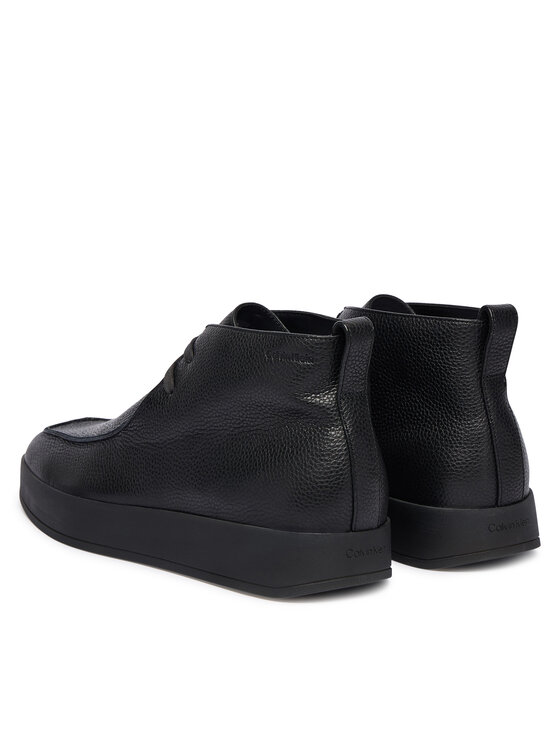 Calvin Klein Šnurovacia obuv Calvin Klein Hybrid Cup Apron Boot Lth HM0HM01987 Čierna