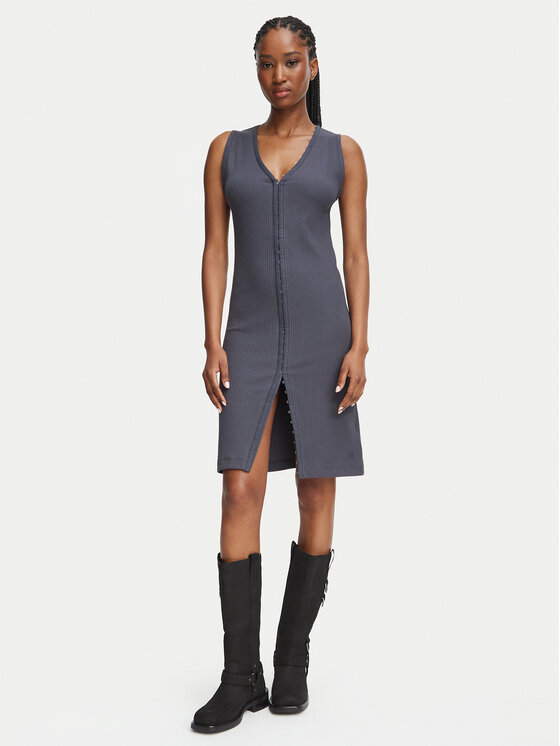 G-STAR G-STAR Vestido de punto The Hook & Eye D28854-D107 Gris oscuro Slim Fit