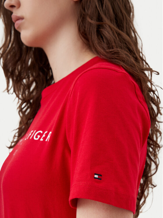 Tommy Hilfiger Tommy Hilfiger Majica WW0WW40276 Rdeča Regular Fit