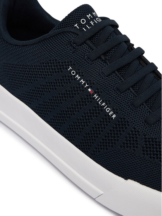 Tommy Hilfiger Sneakersy Tommy Hilfiger Th Court Knit FM0FM05823 Granatowy