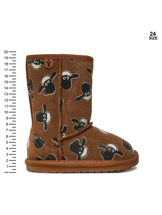 EMU Australia Śniegowce EMU Australia Shaun The Sheep Print K13107 Brązowy