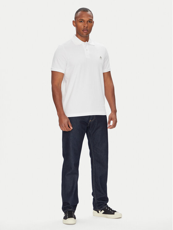 Moose Knuckles Moose Knuckles Polo marškinėliai Everett M34MT712 Balta Slim Fit
