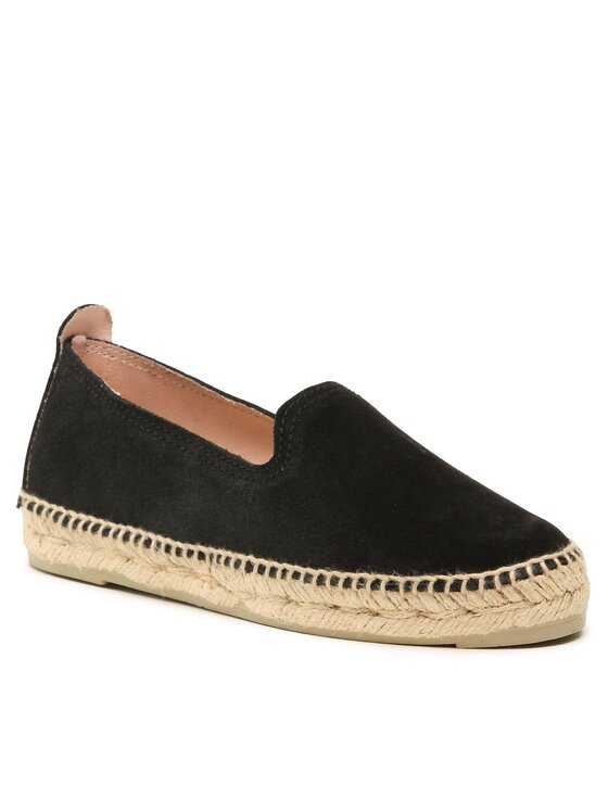 Manebi Еспадрильї Manebi Suede Flat Espadrilles Чорний