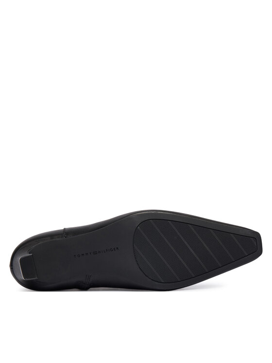 Tommy Hilfiger Īsie zābaki Tommy Hilfiger Th Square Toe Kitten Bootie FW0FW08768 Melns