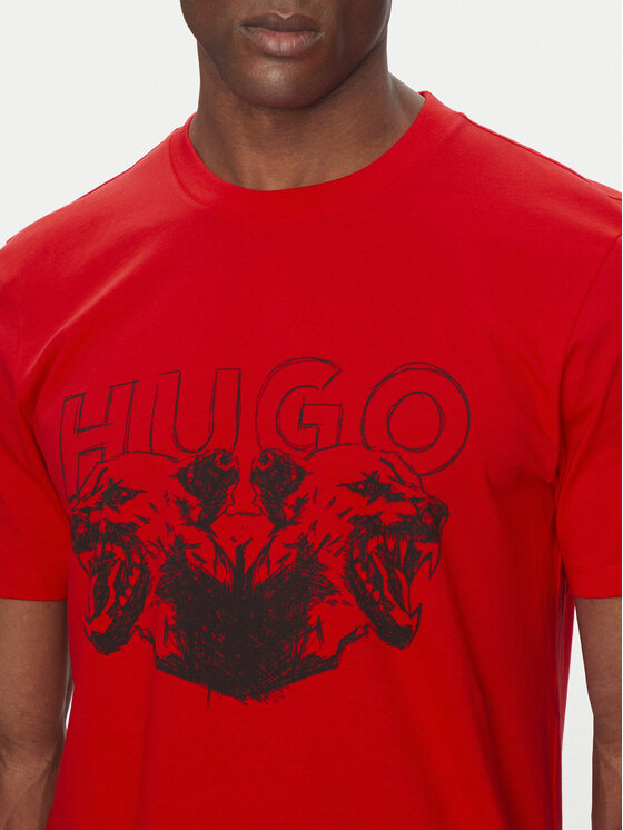 HUGO HUGO Футболка 50538257 Червоний Regular Fit