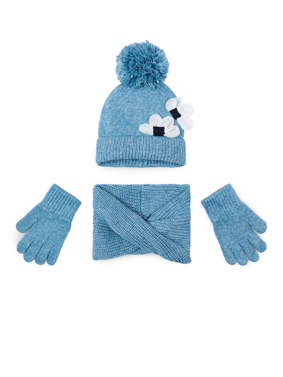 Mayoral Set čepice, tunelová šála a rukavice Mayoral 10071 Modrá