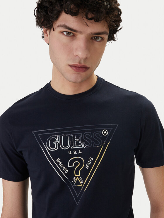 Guess Guess Camiseta M6GI11 K2992 Azul marino Slim Fit