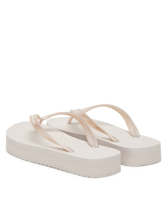Calvin Klein Japonke Calvin Klein Flatform Flip Flop Met Tpu HW0HW03120 Srebrna