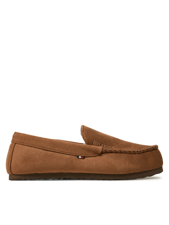 Tommy Hilfiger Bačkory Tommy Hilfiger Driver House Shoe FM0FM05224 Hnědá