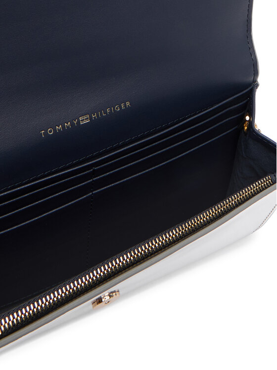 Tommy Hilfiger Kabelka Tommy Hilfiger Icon Flap W/Chain Met AW0AW17959 Stříbrná