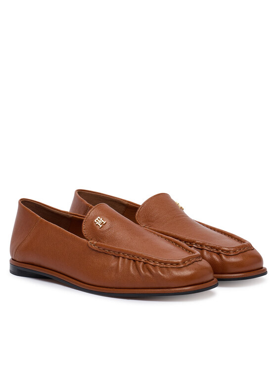 Tommy Hilfiger Lordsai Tommy Hilfiger Leather Ruched Toe Loafers FW0FW09250 Ruda