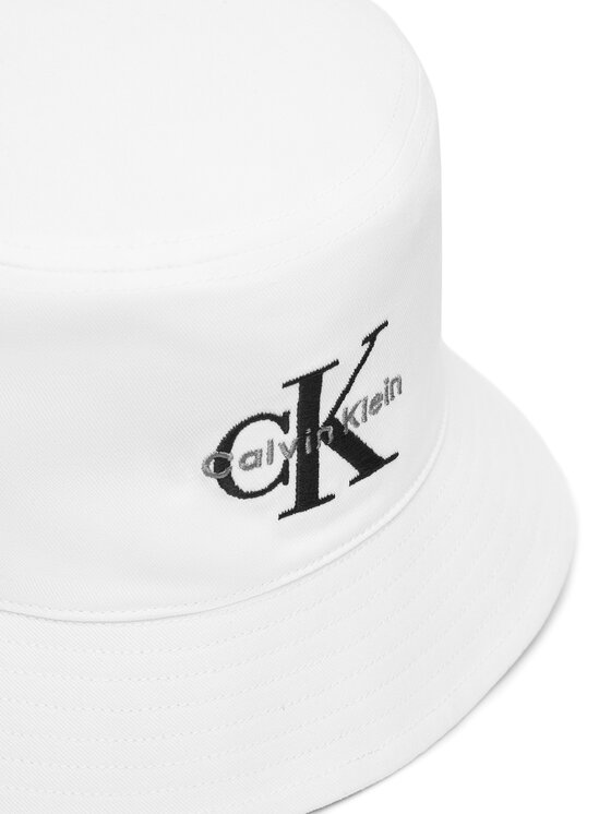 Calvin Klein Pălărie Calvin Klein Monologo Embroidery Bucket Hat LV04G5020G Alb