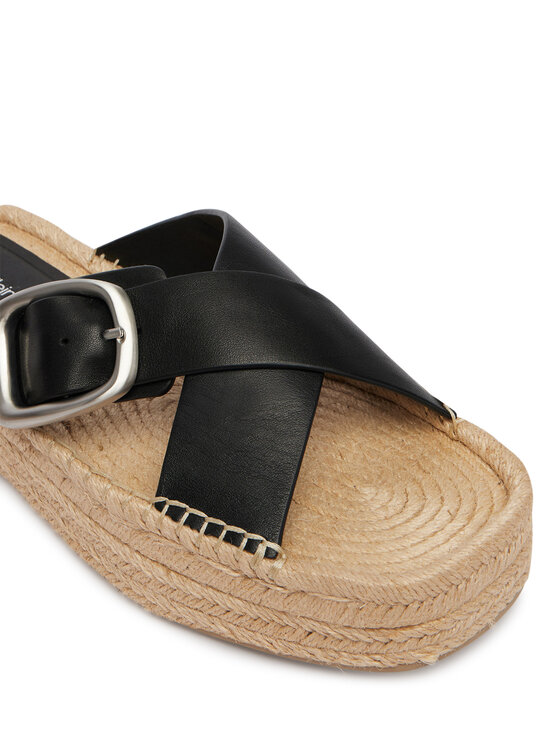 Calvin Klein Alpargatas Calvin Klein Flatf Espadrill Cross Lth Hdw HW0HW02892 Negro