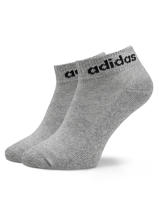 adidas Короткі шкарпетки adidas Linear Ankle Socks Cushioned Socks 3 Pairs IC1304 Сірий