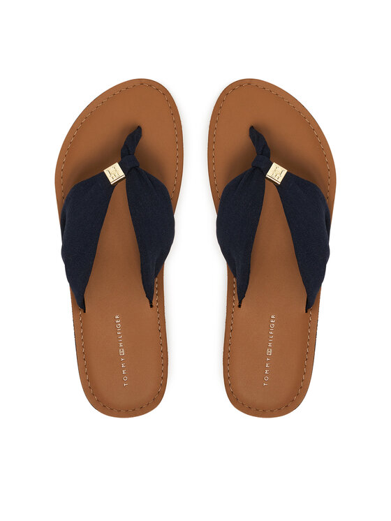 Tommy Hilfiger Japonke Tommy Hilfiger Th Ltr Footbed Summer Sandal FW0FW09194 Mornarsko modra