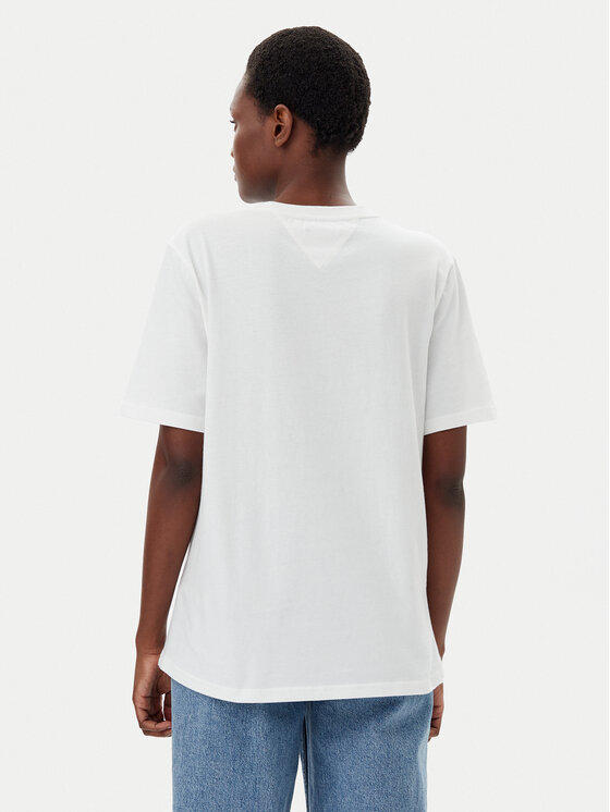 Tommy Jeans Tommy Jeans Majica Color Varsity DW0DW21337 Écru Relaxed Fit