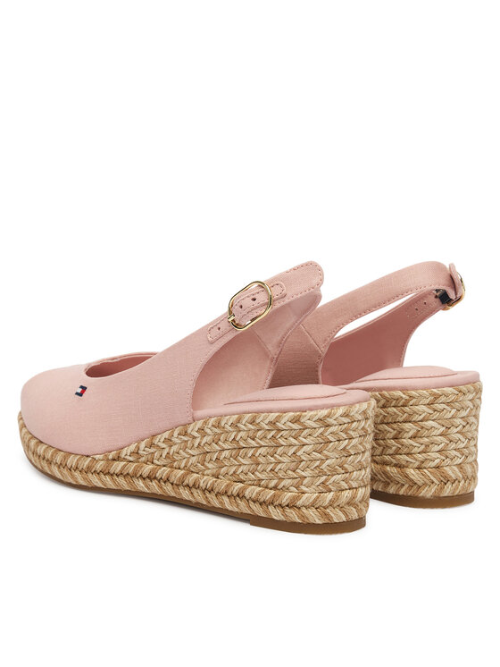 Tommy Hilfiger Espadryle Tommy Hilfiger Mid Wedge Espad Slingback Speck FW0FW09472 Różowy