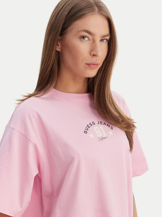 Guess Jeans Guess Jeans Camiseta W6RI20 K8HM0 Rosa Oversize