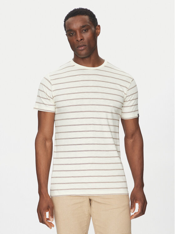INDICODE INDICODE Camiseta Inrima 41-168 Écru Regular Fit