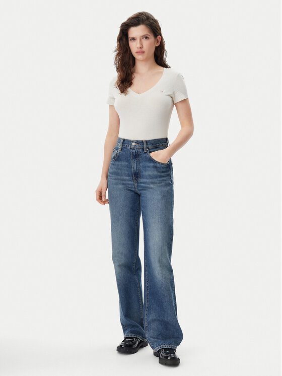 Tommy Jeans Tommy Jeans Marškinėliai DW0DW20458 Šviesiai smėlinė Slim Fit