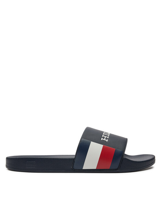 Tommy Hilfiger Natikači Tommy Hilfiger Rwb Pool Slide FM0FM05093 Mornarsko modra