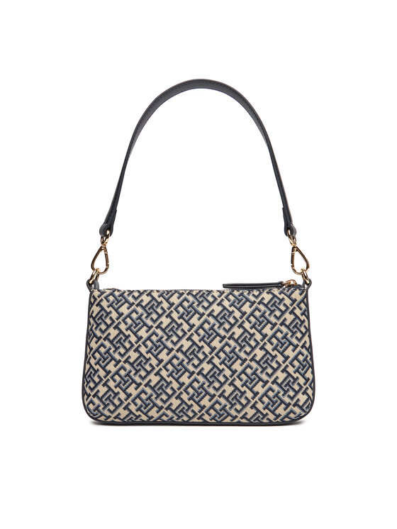 Tommy Hilfiger Torbica Tommy Hilfiger Th Jacquard Shoulder Pouch AW0AW17828 Tamnoplava