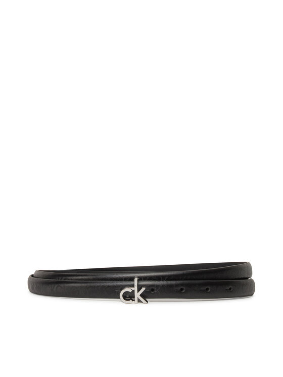 Calvin Klein Ženski pas Calvin Klein Ck Buckle Skinny Belt 1.5_Mono K60K612933 Črna