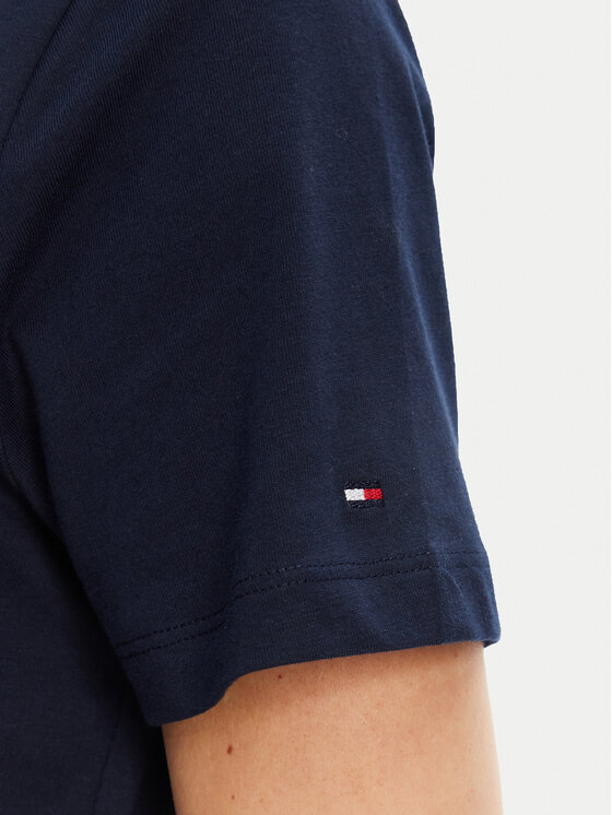 Tommy Hilfiger Tommy Hilfiger Majica Script WW0WW47210 Mornarsko modra Regular Fit