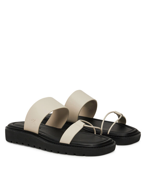 Calvin Klein Jeans Şlapi Calvin Klein Jeans Rope Sandal Soft Lth Mg YW0YW01864 Écru