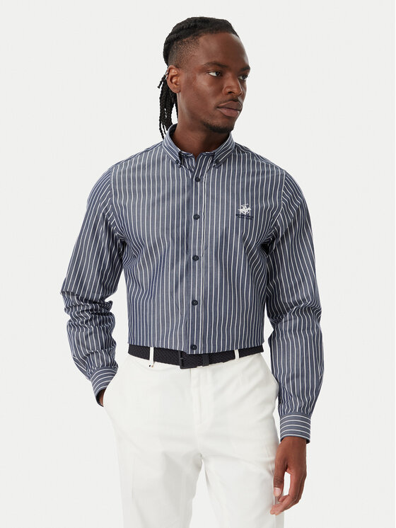 Beverly Hills Polo Club Beverly Hills Polo Club Camisa P-SS26M-BRASS Azul marino Regular Fit