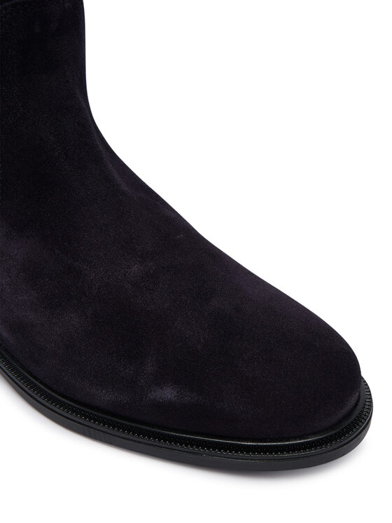 Tommy Hilfiger Stivali Tommy Hilfiger Enamel Flag Suede High Chelsea FW0FW09574 Blu scuro
