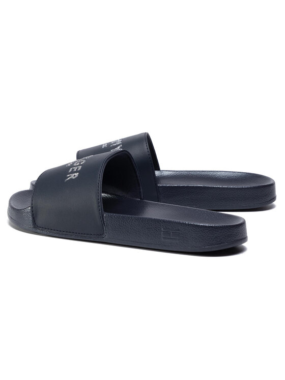 Tommy Hilfiger Чехли Tommy Hilfiger Th Glitter Pool Slide FW0FW04982 Тъмносин