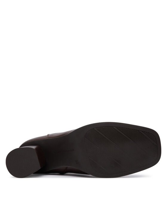 Tommy Hilfiger Členková obuv Tommy Hilfiger Th Strap Leather Block Heel Boot FW0FW09488 Hnedá