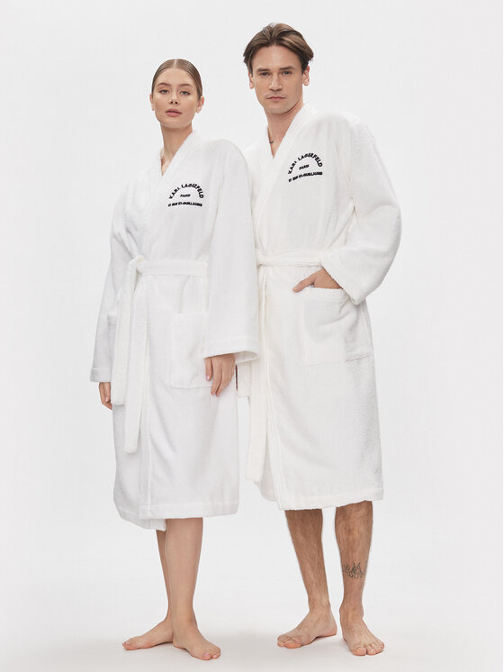 KARL LAGERFELD KARL LAGERFELD Accappatoio Unisex 215M2180 Bianco Regular Fit