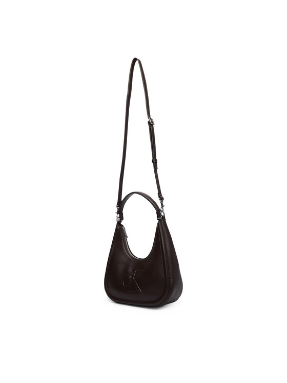 Calvin Klein Torebka Calvin Klein Bold Ck Small Crescent Bag LV04F3561G Brązowy ciemny