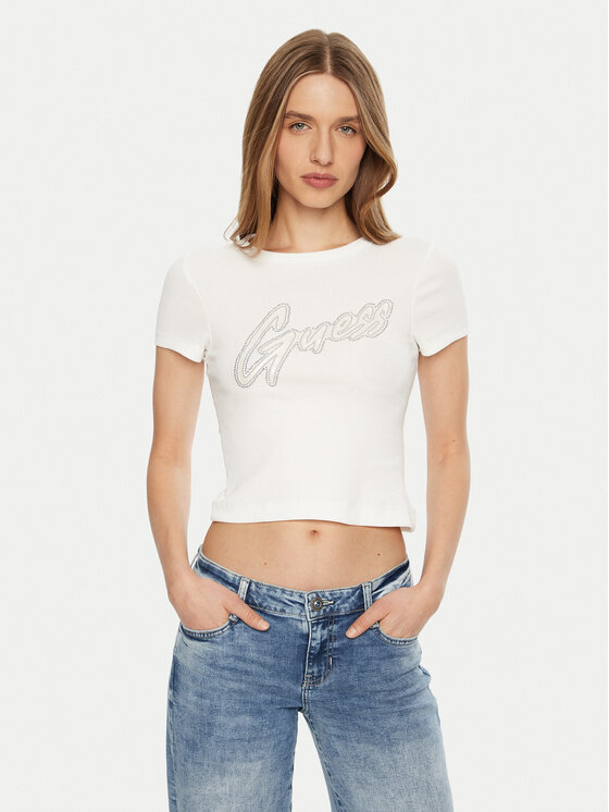 Guess Guess Футболка W5RI68 KA0H1 Білий Regular Fit