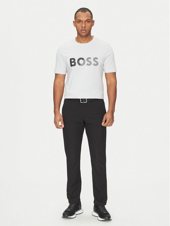 BOSS BOSS Футболка Tape Logo 50530990 Сірий Regular Fit