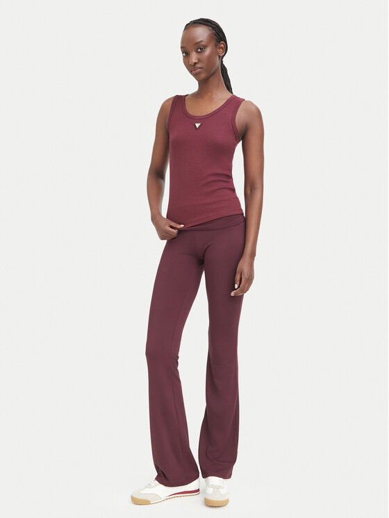 Guess Guess Top V6YP09 K4312 Bordo rdeča Regular Fit