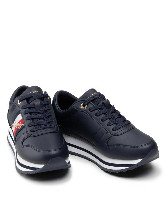 Tommy Hilfiger Sneakersy Tommy Hilfiger Th Signature Runner Sneaker FW0FW05218 Granatowy